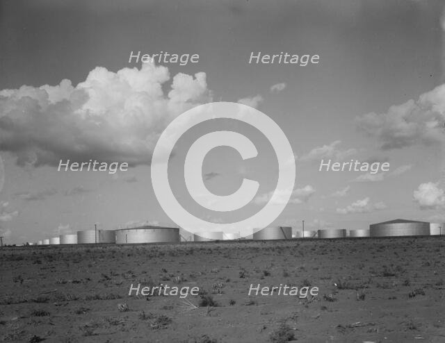 Oil tank farm near Odessa, Texas, 1937. Creator: Dorothea Lange.
