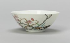 Bowl with Plum, Peach, Bamboo, and Lingzhi Mushrooms, Qing dynasty, Yongzheng reign (1723-1735). Creator: Unknown.