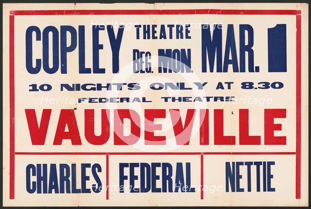 Vaudeville, Boston, [193-]. Creator: Unknown.
