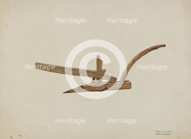 Plow, c. 1940. Creator: Edith Towner.