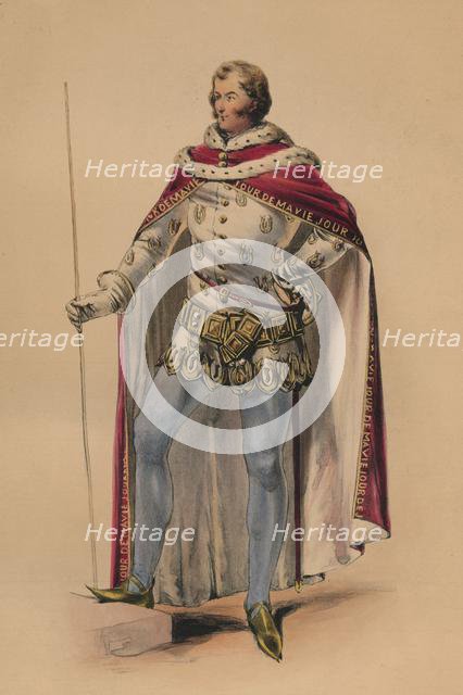 Guest in costume for Queen Victoria's Bal Costumé, May 12 1842, (1843). Creator: John Richard Coke Smyth.