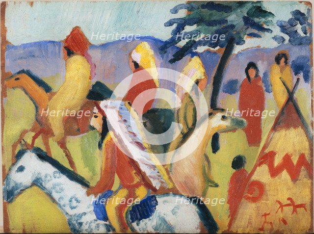 Indians on Horseback. Artist: Macke, August (1887-1914)