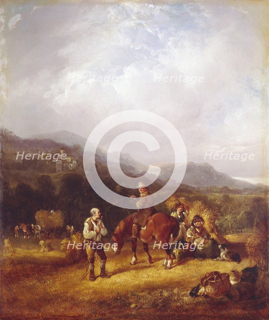 The Wheat Harvest. Artist: Shayer, William I (1788-1879)