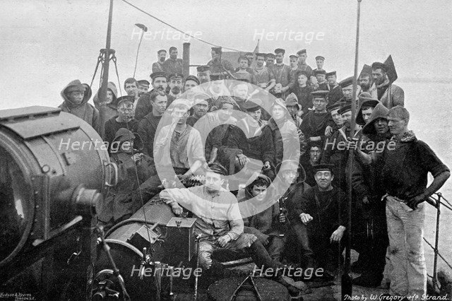 On board the torpedo-boat destroyer HMS 'Sturgeon', 1896. Artist: W Gregory
