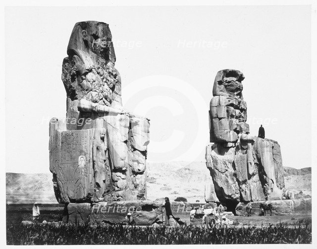 The Colossi of Memnon, Thebes, Egypt, 1860. Artist: Francis Frith