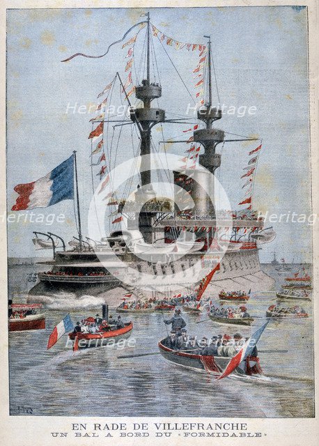 A ball on board the battleship 'Formidable', Villefranche Harbour, France, 1896. Artist: Henri Meyer