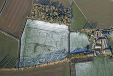 The deserted medieval village of Coates showing as earthworks highlighted by snow, Coates..., 2024. Creator: Robyn Andrews.