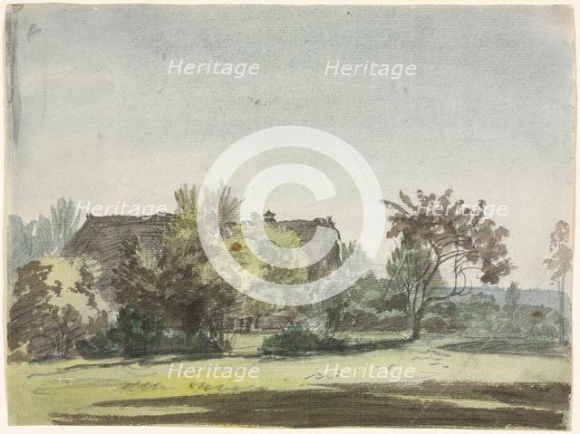 Farmhouse behind Trees, c. 1790. Creator: Christoph Nathe (German, 1753-1806).