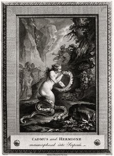 'Cadmus and Hermione, metamorphosed into Serpents', 1776. Artist: W Walker