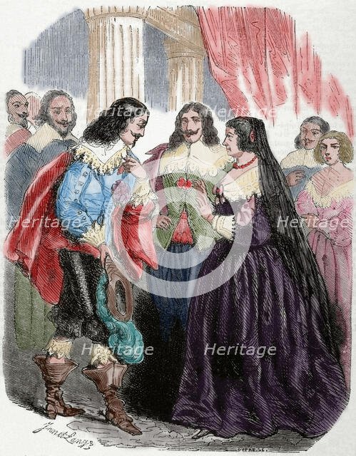 Interview between Louis XIII and his mother Marie de' Medici, (1851).  Creator: Dupre.