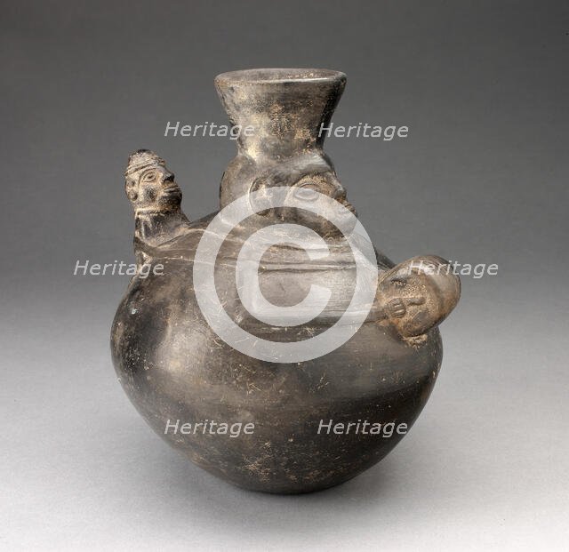 Jar in the Form of a Figure Holding a Drum and Carrying a Child, A.D. 1200/1450. Creator: Unknown.