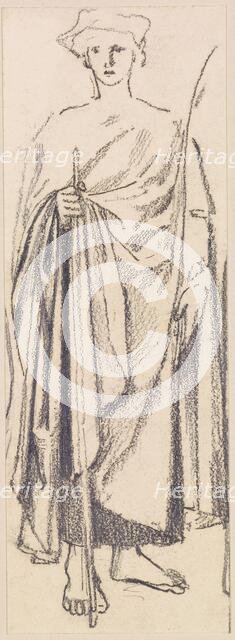 Drapery Study of a Young Man, 1861-64. Creator: Sir Edward Coley Burne-Jones.