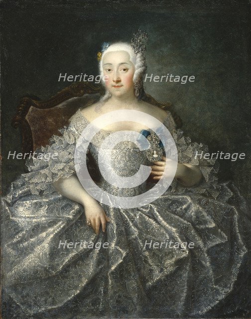 Portrait of Countess Varvara Alexeyevna Sheremetyeva (1711-1767), 1746. Artist: Grooth, Georg-Christoph (1716-1749)