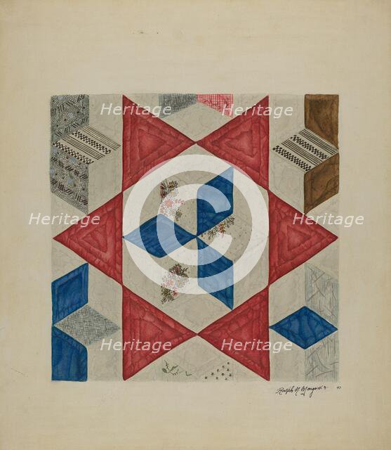 Quilt Pattern, 1941. Creator: Ralph N. Morgan.