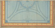 Design for the painted decoration of a ceiling, second half 19th century. Creators: Jules-Edmond-Charles Lachaise, Eugène-Pierre Gourdet.