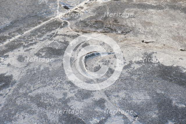 Snow covered post-medieval dam, Monks Moor, County Durham, 2014. Creator: Historic England Staff Photographer.