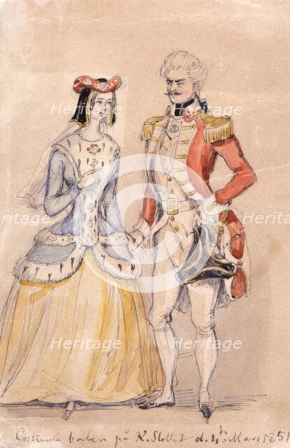 "Costume ball at the royal palace d. 4 March 1851".  Creator: Fritz von Dardel.