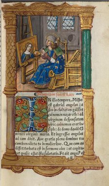 Printed Book of Hours (Use of Rome): fol.18r, St. Luke, 1510. Creator: Guillaume Le Rouge (French, Paris, active 1493-1517).