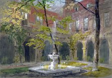 View of the Little Cloister in Westminster Abbey, London, c1858.                              Artist: Thomas Cafe