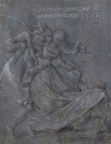 Pair of lovers with the Devil and Cupid, 1503. Artist: Strigel, Bernhard (ca 1460-1528)