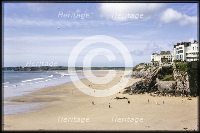 Castle Sands, Tenby, Pembrokeshire, Wales, 1964. Creator: Norman Barnard.