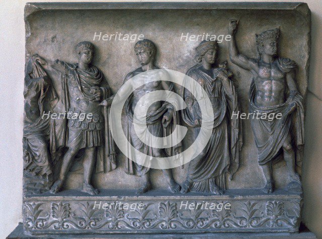 Roman relief of the apotheosis of Augustus, 1st century BC. Artist: Unknown