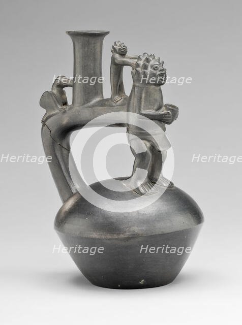 Vessel Depicting a Standing Figure with an Attendant, A.D. 1200/1450. Creator: Unknown.