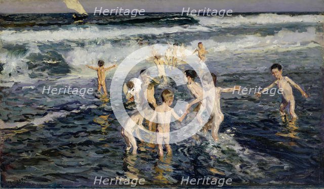 Bañar a los niños, 1899. Creator: Sorolla y Bastida, Joaquín (1863-1923).