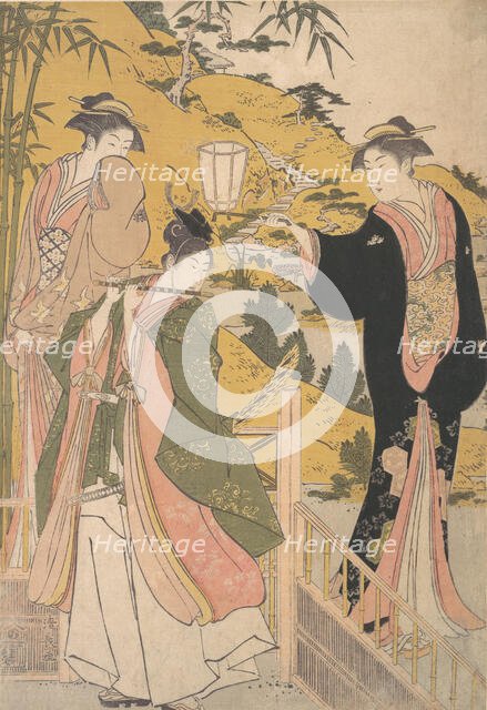 Yoshitsune Serenading Jorurihime, ca. 1785. Creator: Torii Kiyonaga.