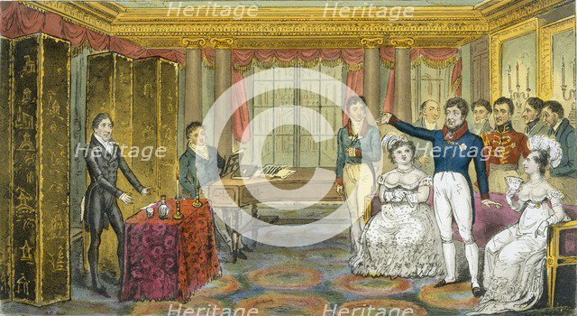 King George IV at Carlton House, pub. 1825. Creator: Isaac Robert Cruikshank (1789-1856).