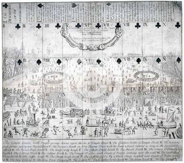 View of the River Thames during the 1683-1684 frost fair, London, 1716. Artist: Anon