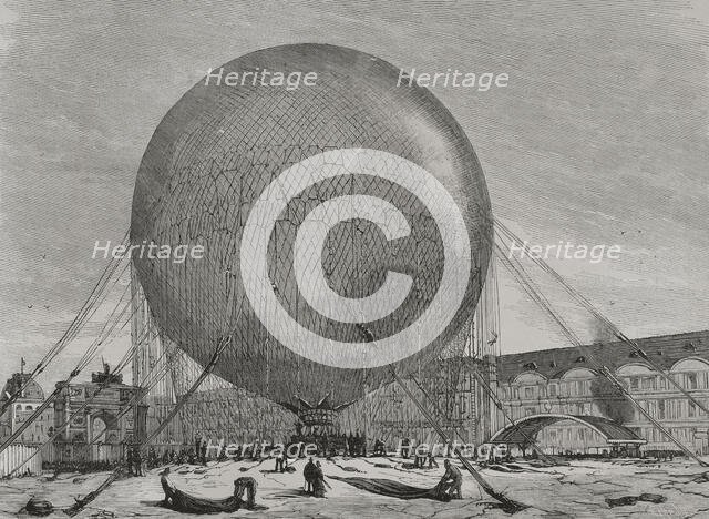 Ascent of the Captive Balloon in the Tuileries Garden, Paris Universal Exhibition, July 18, 1878.  Creator: Tomás Carlos Capuz.