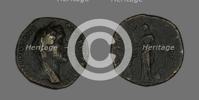 Sestertius (Coin) Portraying Emperor Antoninus Pius, 144. Creator: Unknown.