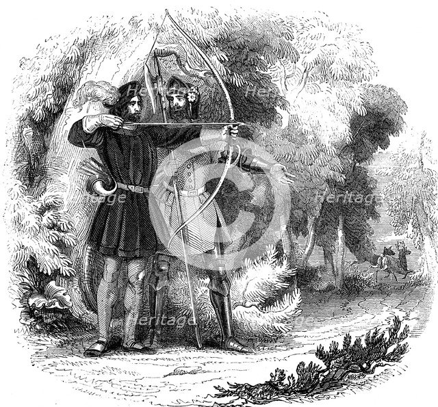 Robin Hood, legendary English folk hero and outlaw and champion of the poor, early 19th century. Artist: Unknown