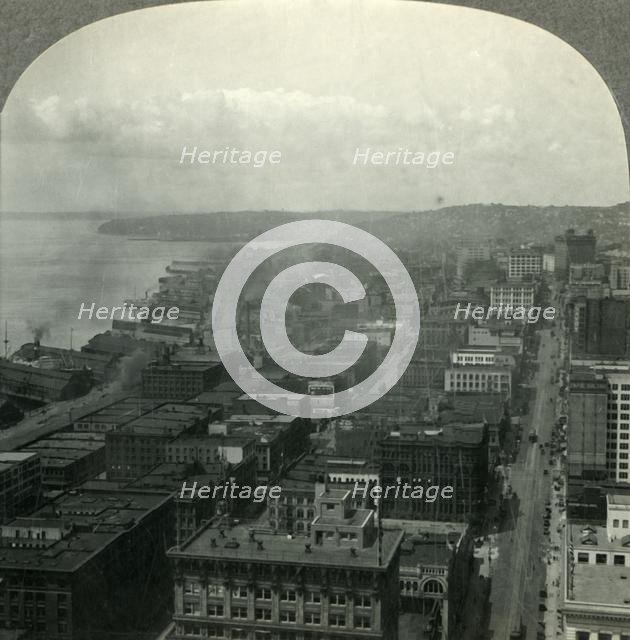 'Seattle and Puget Soungd from the Smith Building, Washington', c1930s. Creator: Unknown.