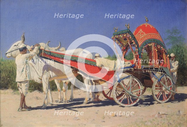 Vehicle of a Rich Family in Delhi, 1874-1876. Artist: Vereshchagin, Vasili Vasilyevich (1842-1904)
