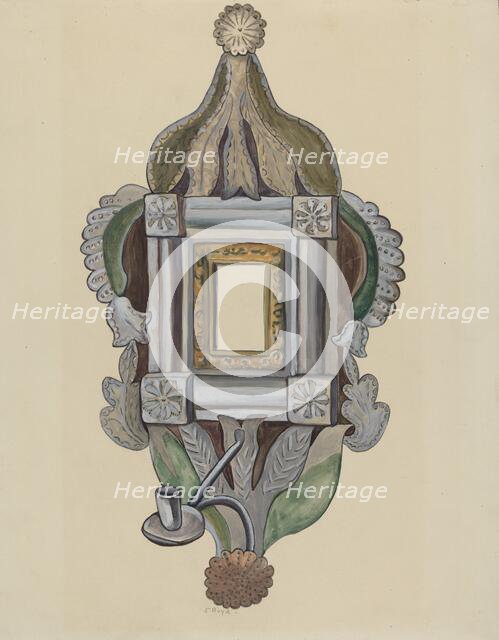Candle Sconce with Mirror, 1935/1942. Creator: E. Boyd.
