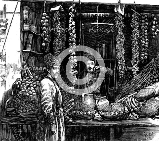 The Nations of Western Asia: Armenian fruitseller, 1873.  Creator: Unknown.