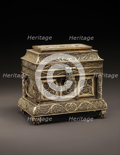 Filigree Casket with Sliding Top, India, 17th century. Creator: Unknown.