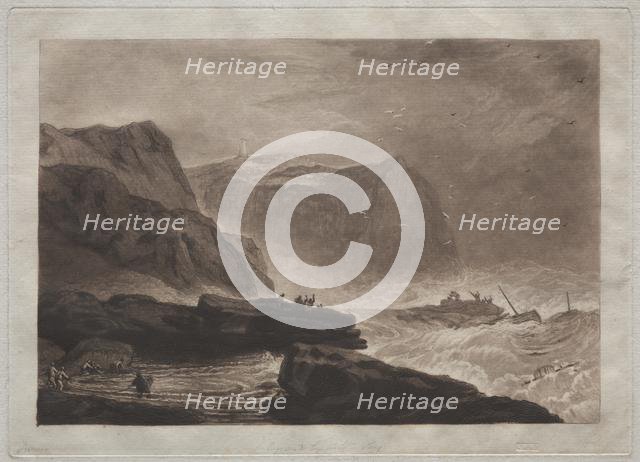 Liber Studiorum: Coast of Yorkshire, near Whitby. Creator: Joseph Mallord William Turner (British, 1775-1851).