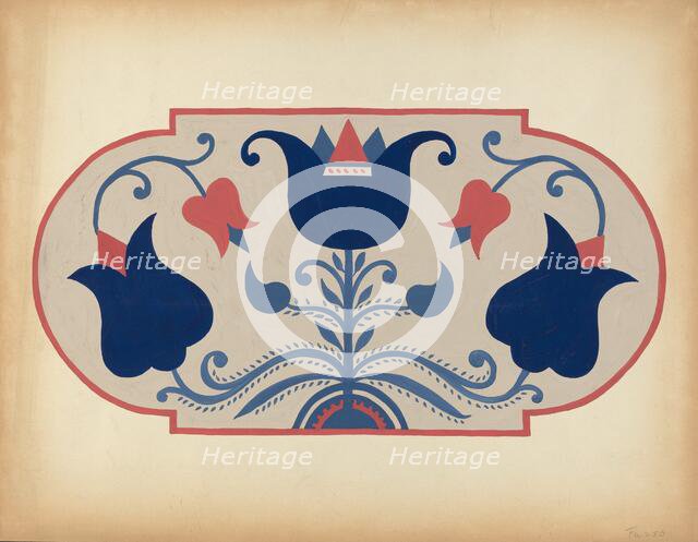 Study for Proposed Portfolio "Decorated Chests of Rural Pennsylvania", 1941. Creator: Unknown.