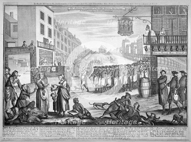 Mock funeral procession in St Giles, London, 1751. Artist: Anon