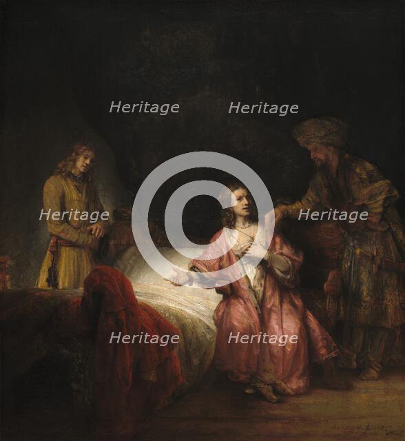 Joseph Accused by Potiphar's Wife, 1655. Creator: Workshop of Rembrandt.