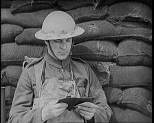 Scene from the Short Silent Feature Film 'Poppies of Flanders'. Male Actors..., 1920s. Creator: British Pathe Ltd.