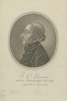 Portrait of the poet and physiognomist Johann Kaspar Lavater (1741-1801), c. 1810. Creator: Wolf, Loeser Leo (1775-1840).