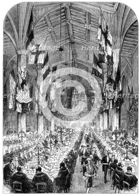 Dinner of the Lord Mayors and Mayors in the Guildhall at York, 1873. Creator: Unknown.