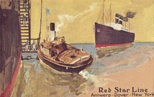 Red Star Line passenger ship and tender, c1900. Creator: Unknown.