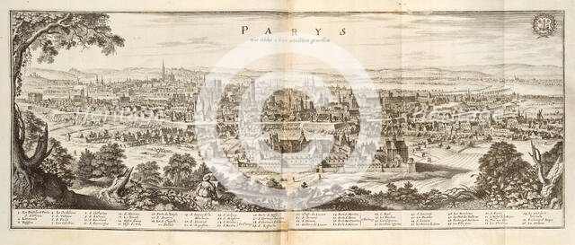 Paris. From Topographia Galliae , 1655-1660. Creator: Merian, Caspar (1627-1686).