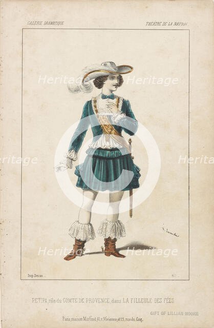 Ballet dancer Marius Petipa (1818-1910) in ballet La filleule des fées by Adolphe Adam, 1849. Creator: Lacauchie, Alexandre (active 1833-1846).