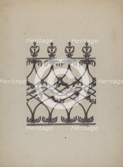 Cast Iron Fence, 1937. Creator: Eugene Shellady.